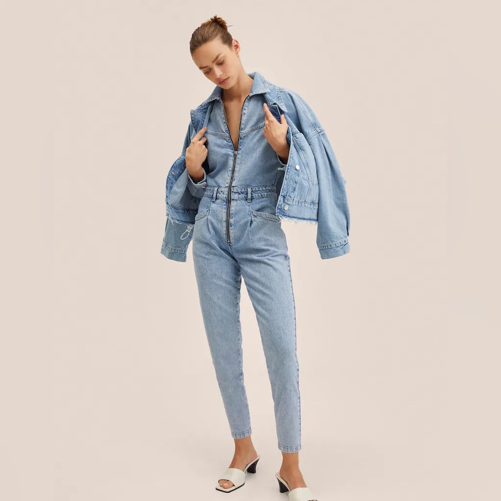 Mango Denim jumpsuit with zipper - Picture 2 of 10